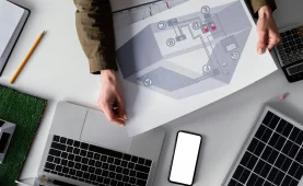 Vista de arriba de un plano de proyecto ambiental